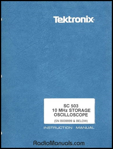 Tektronix SC-503 Instruction Manual Tektronix SC-503 Instruction Manual